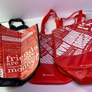 Lululemon small reusable tote bags 3 bags X $14